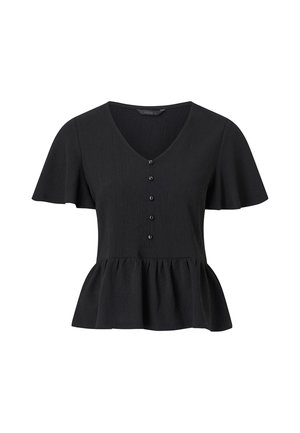 Ellos Collection, OBERTEIL MIT RÜSCHE. - Bluse - black
