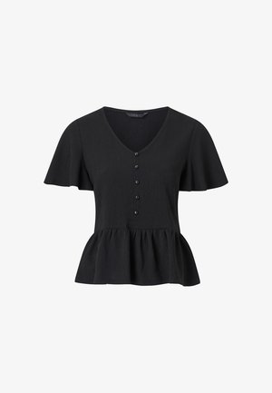 Ellos Collection, OBERTEIL MIT RÜSCHE. - Bluse - black