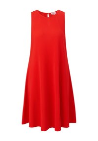 s.Oliver MIT PLISSEEFALTEN - Jerseykleid - dunkelorange