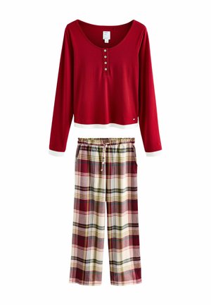 TALL FIT - MOCK LAYER LONG SLEEVE SET - Nachtwäsche Set - red check