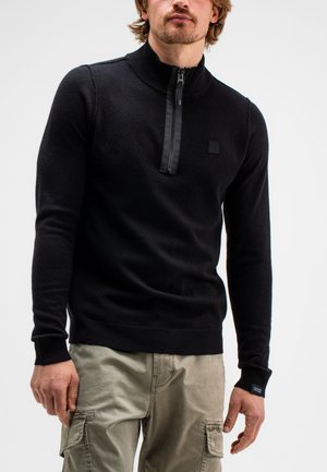 CLIFDEN HALF ZIP - Trui - off black