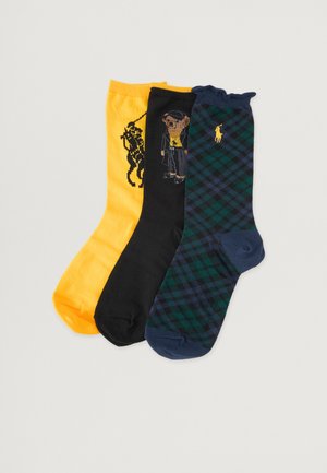 CREW SOCK 3 PACK - Kojinės - yellow/black/navy