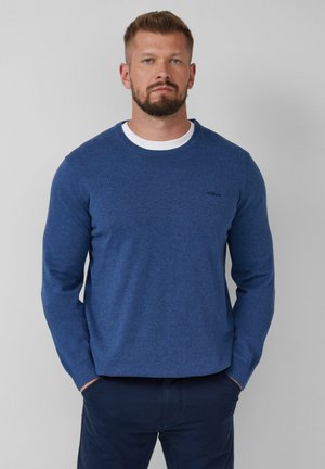 MIT LOGO-STICKEREI - Strickpullover - royalblau