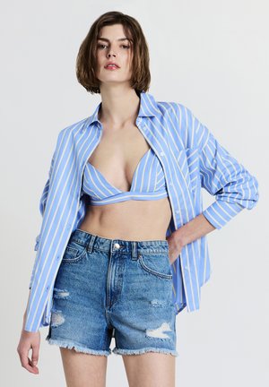 PMEDR MOM ROTTURE - Denim shorts - blu denim medio