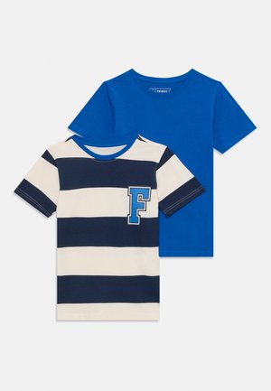 2 PACK - Print T-shirt - white/blue