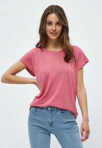 Minus - MICARLINA KNIT TEE - T-shirts basic - pink flamingo lurex Miniaturebillede 1