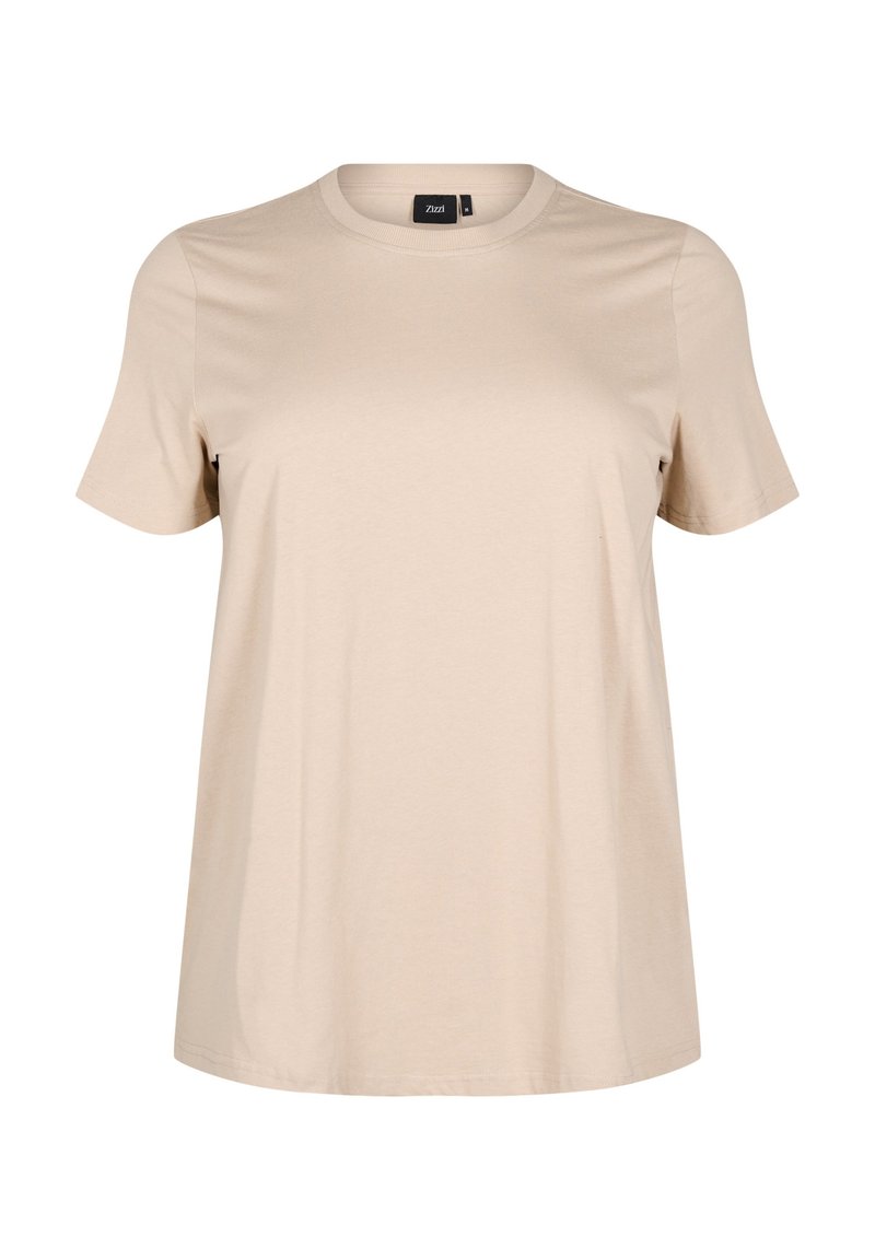 Zizzi Damen T-Shirt Große Größen - Baumwolle, 3/4-Ärmel, Basic