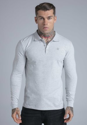 LS BUTTON - Polo - grey marl