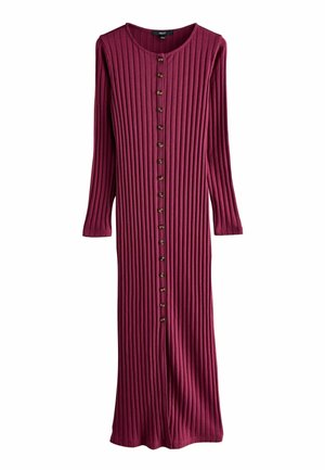 LONG SLEEVE BUTTON DOWN MIDI - Vabalt langev kleit - burgundy red