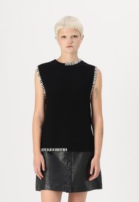 VILA VISIGGA STICH VEST - Waistcoat - black