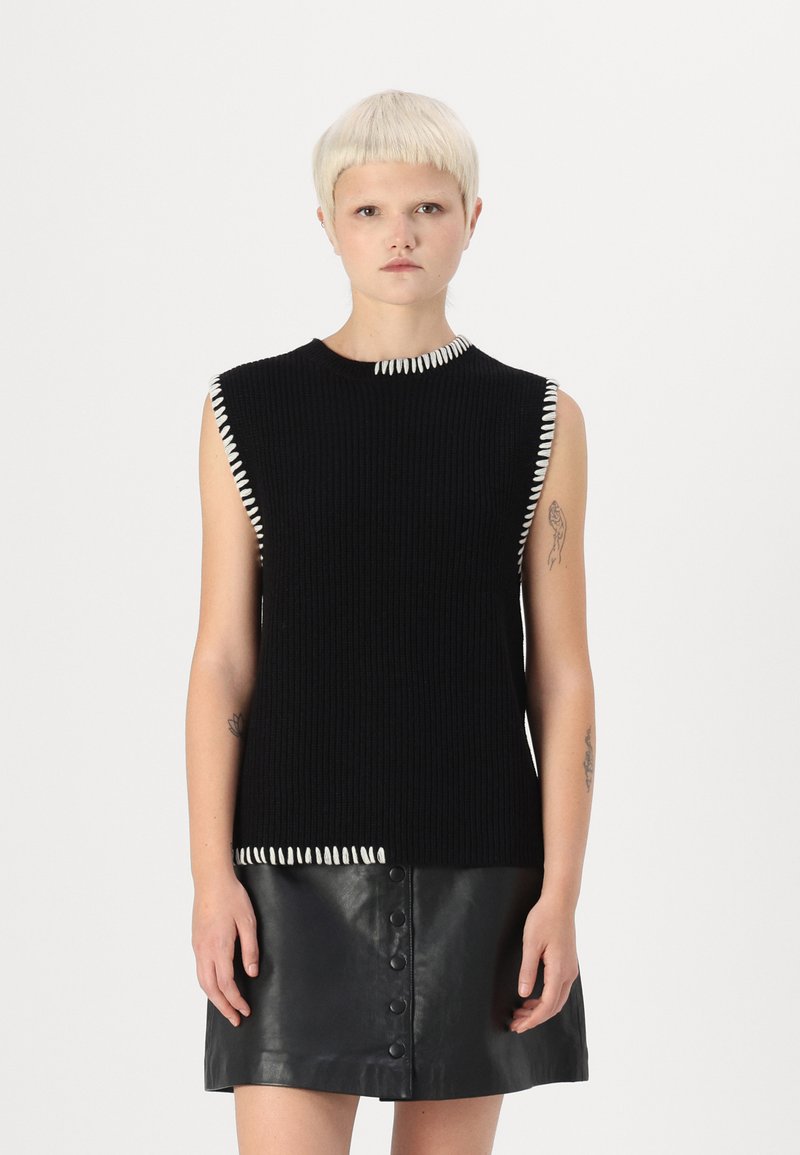 VILA VISIGGA STICH VEST - Waistcoat - black
