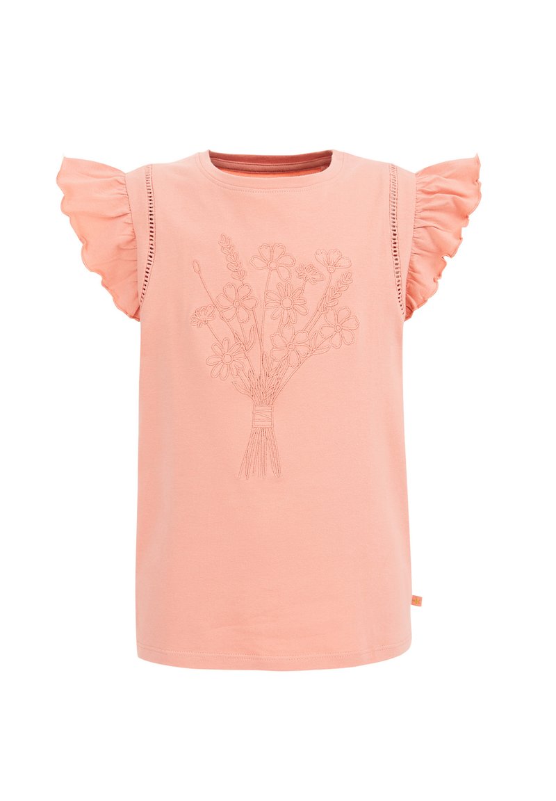 WE Fashion T-shirt print gemêleerd roze