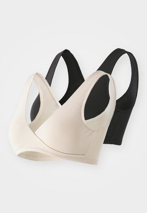 PETITE FLEUR BY LASCANA NURSING BRA 2 PACK - Triangle bra - black/beige