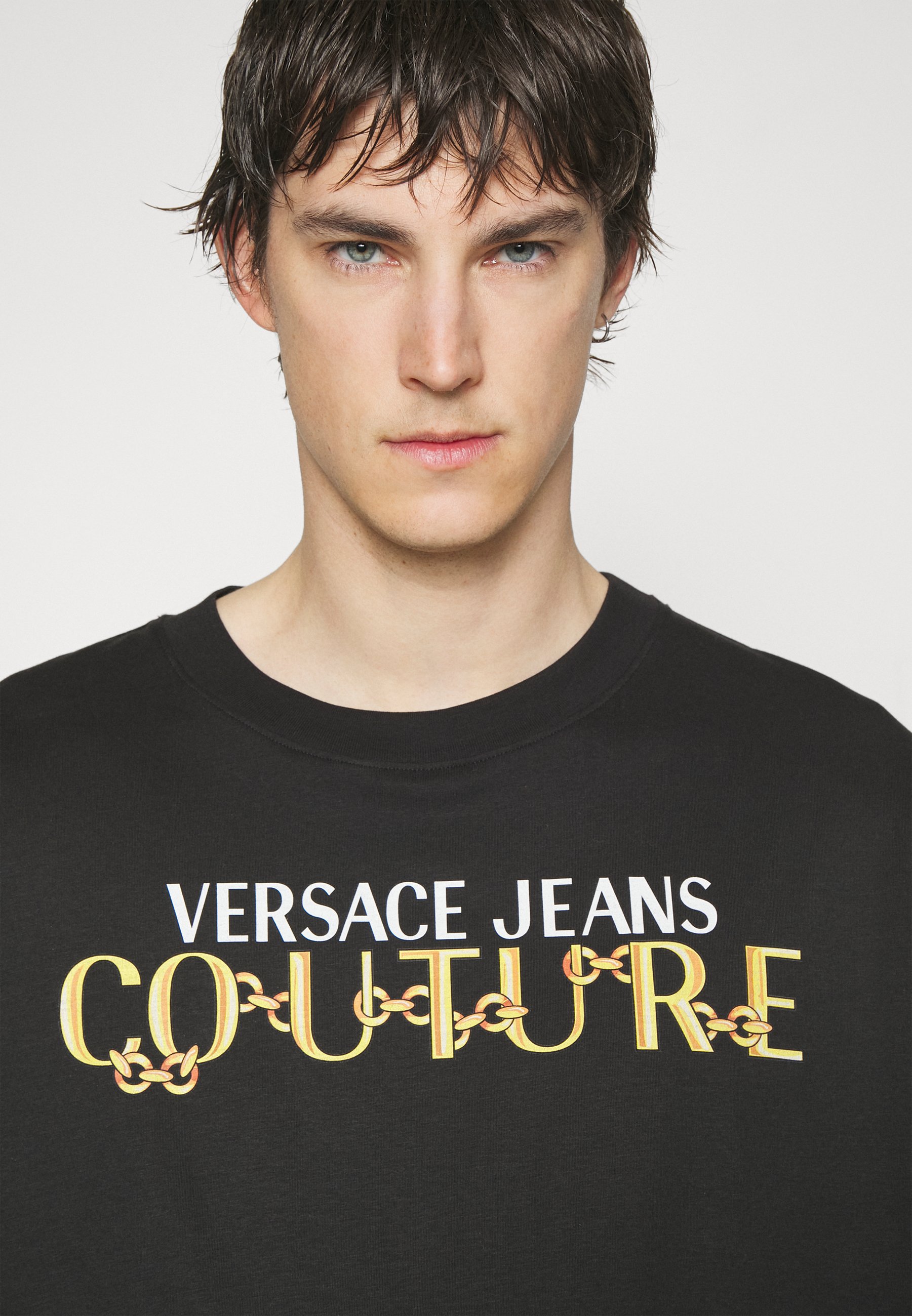 Versace Jeans Couture LOGO CHAIN - T-shirts print - black