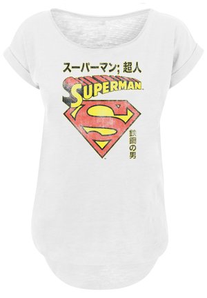 LONG CUT  DC COMICS SUPERMAN SHIELD - Print T-shirt - white
