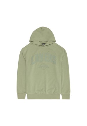 Φούτερ με κουκούλα σε ξεθωριασμένο πράσινο, διακοσμημένο με μεγάλο γράφημα "LAKERS" σε πιο σκούρο χρώμα, με ριμπ μανσέτες και τελείωμα. Απαλό βαμβακερό υλικό.