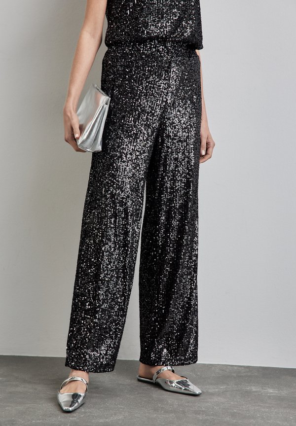 MIT PAILLETTEN - Stoffhose - silber