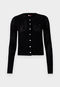 CREW NECK CARDIGAN - Cardigan - black