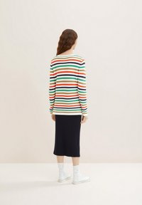 TOM TAILOR NEW OTTOMAN - Strickpullover - navy green multicolor stripe