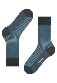 FALKE Oxford Stripe - Calze - anthracite mel