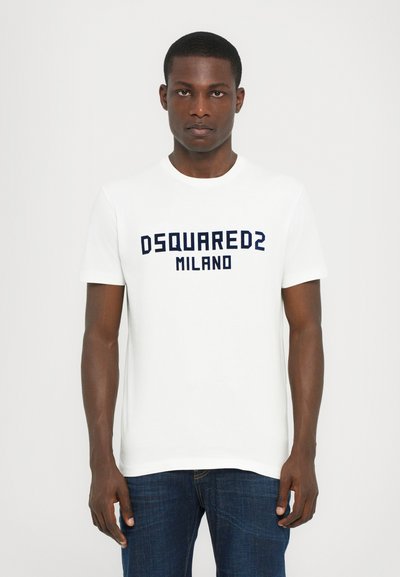 Dsquared2 COOL FIT TEE - T-shirt imprimé - white/dark navy