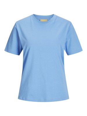 Light blue short-sleeve t-shirt made of soft cotton. Crew neck design with a relaxed fit and no visible patterns or accents.