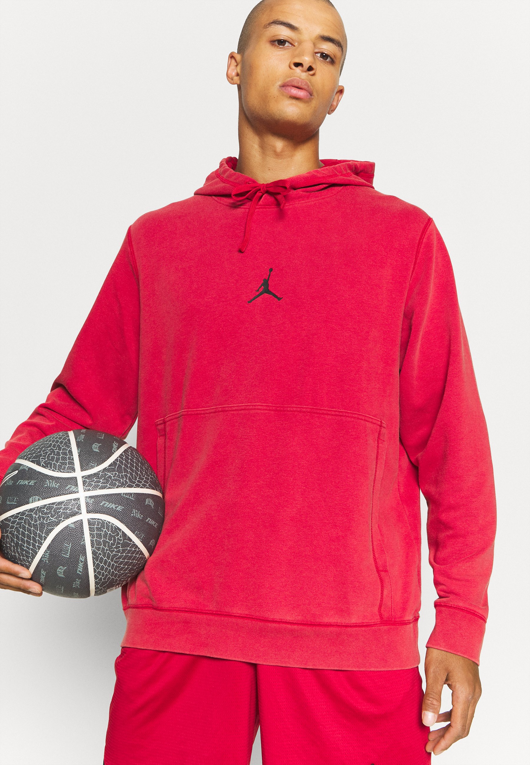 Jordan M J DF AIR FLC PO - Pulover s kapuco - gym red/black/rdeča -  Zalando.si