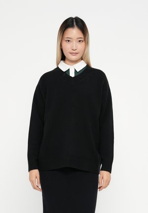 CASH SOFT V NECK - Svetrík - black
