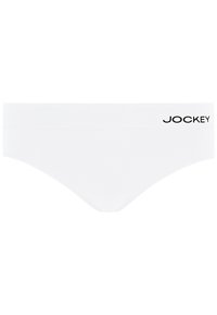 Slip bianco senza cuciture con una morbida vita elastica che presenta il logo nero "JOCKEY". Texture liscia e design minimalista, adatto per l'uso quotidiano.