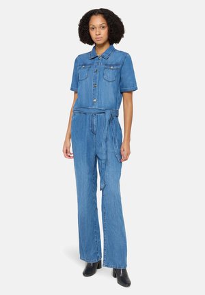 MIT BINDEGÜRTEL - Combinaison en jean - blau