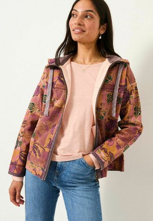 REGULAR FIT - ZIP THROUGH HOODY - Leichte Jacke - pink patched chintz