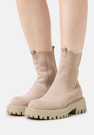 Felmini Enkellaarsjes met plateauzool - beige