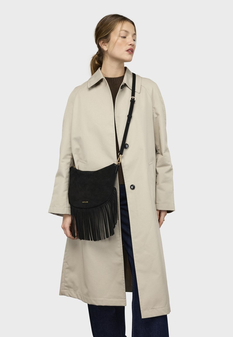 nat & nin LUNE FRANGE - Olkalaukku - black