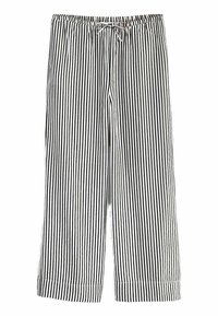 TEXTURED STRIPE WIDE LEG - Nadrágok - monochrome
