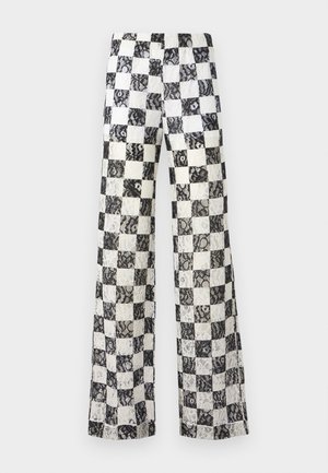 Pinko PERCY - Trousers - bianco/nero