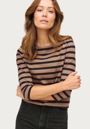 MIT RUNDHALSAUSSCHNITT  - Langærmet T-shirt - brown