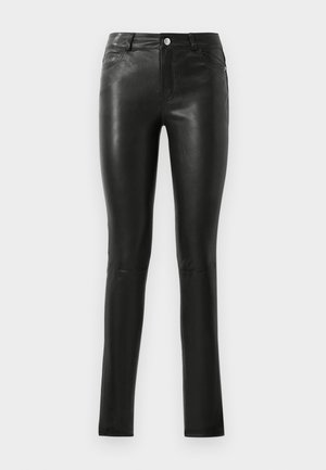 PHLAME CUIR LISSE - Pantalon en cuir - black