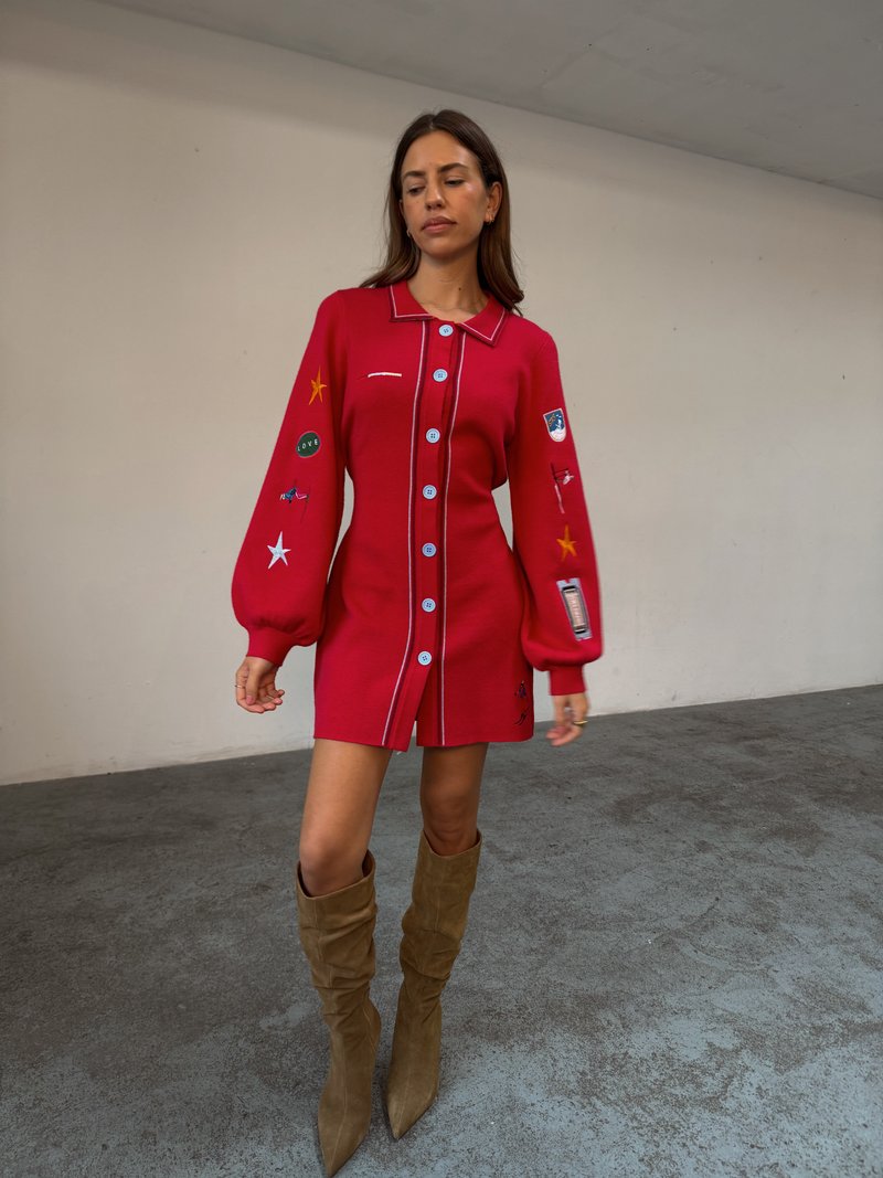Never Fully Dressed SKI KNIT LONG - Jumper dress - red - Zalando Never Fully Dressed SKI KNIT LONG - Jumper dress - red - Zalando