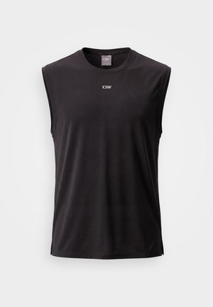 ICANIWILL, STRIDE SLEEVELESS TEE DRI RELEASE - Μπλούζα - black