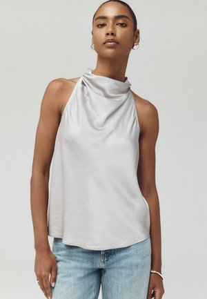 Next, SATIN HALTERNECK TOP - Blouse - silver-coloured