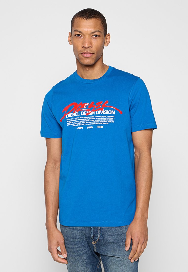 Diesel T-shirt print blauw