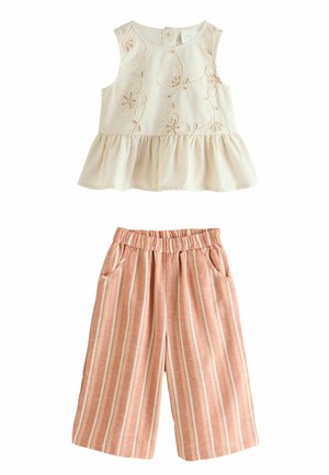 REGULAR FIT -  SET - Stoffhose - neutral embroidered