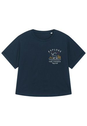 EXPLORE THE UNSEEN, KEEP WILD - T-shirt imprimé - french navy