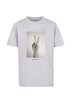 MÄNNER PEACE SIGN - Print T-shirt - heather grey