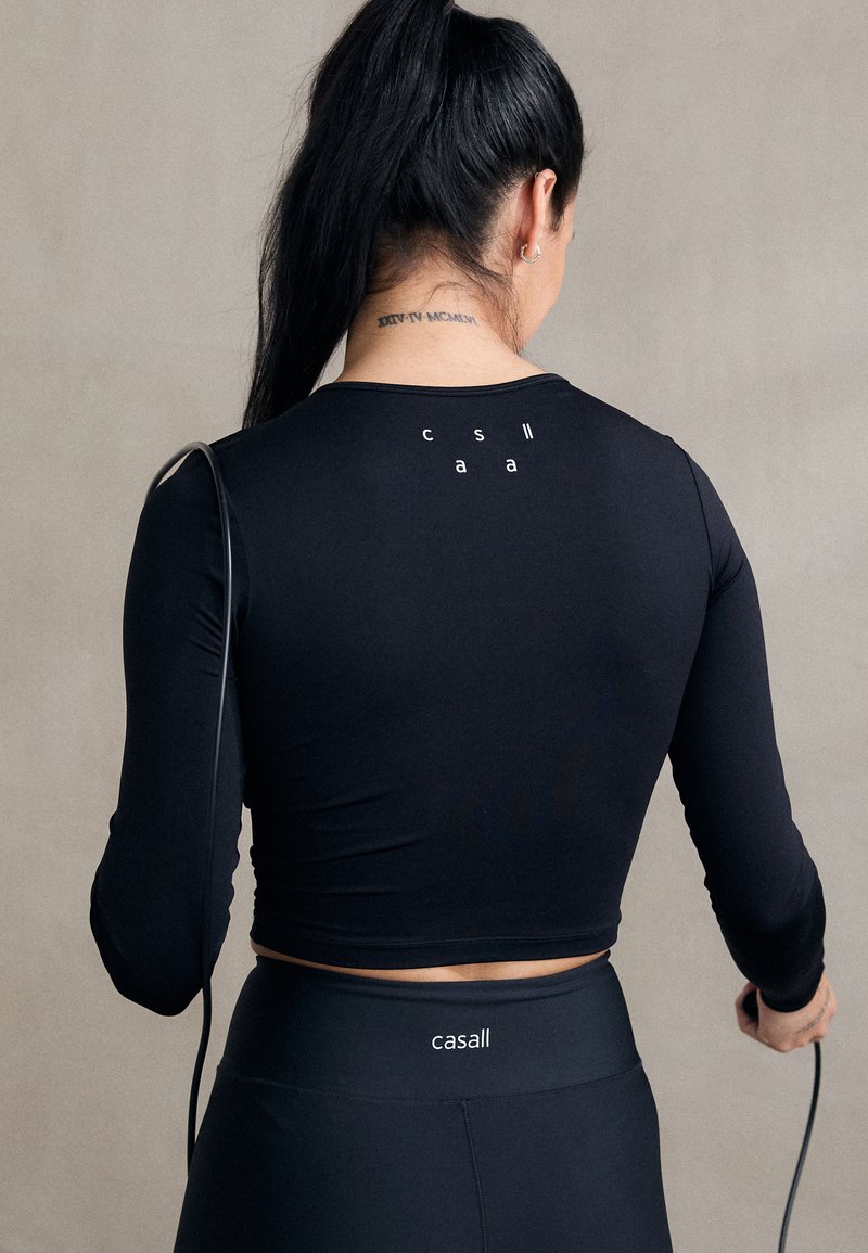 Casall - CROP LONG SLEEVE - Hosszú ujjú felső - black, Nagyítás