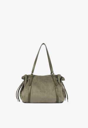 LANCASTER, LARGE VELVET EMMA - Handbag - kaki foncé