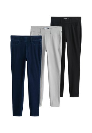 REGULAR FIT - FULL LENGTH 3 PACK   - Leggings - Trousers - black  rinse blue  grey