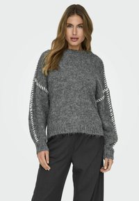 JDY JDYZOEY LIFE ON STITCH NOOS - Maglione - dark grey melange