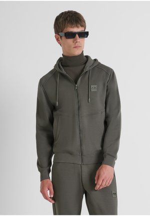 Sweater met rits - taupe