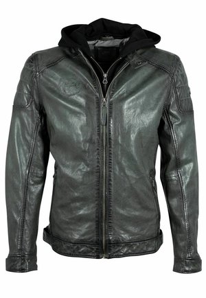 MNEMEI - Leather jacket - dark green